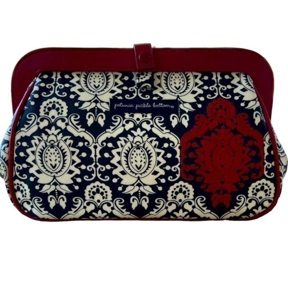 PETUNIA PICKLE BOTTOM red and black diaper changing clutch bag